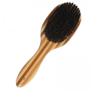 Brosse à poils en bois de bambou double face pour animaux de compagnie