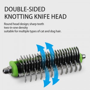 Double Sided Dematting Pet Hair Removal Grooming Wide Brush Shedding Pet Undercoat Rake Comb for Dog Cat