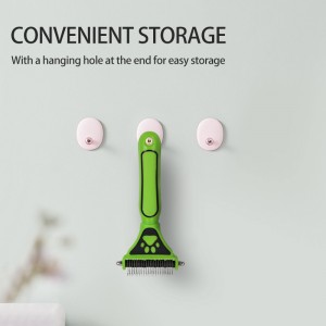 Double Sided Dematting Pet Hair Removal Grooming Wide Brush Shedding Pet Undercoat Rake Comb for Dog Cat