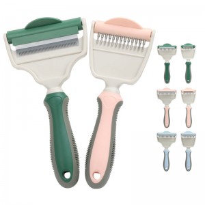 Coupe-noeud de fourrure de brosse d'épilation d'animal familier double face