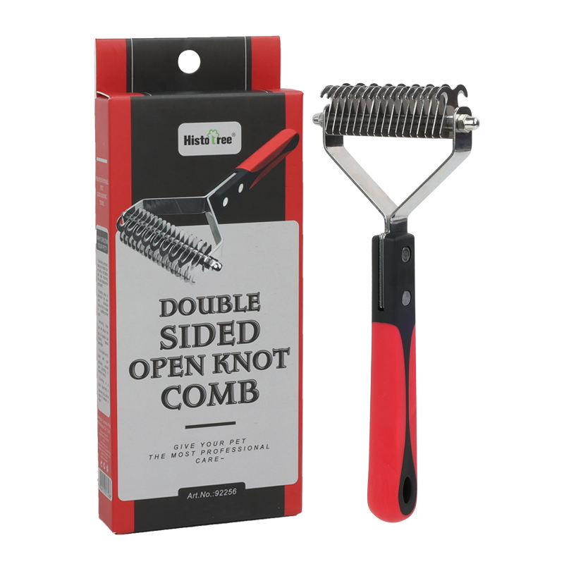 Double Sided Pet Open Knot Comb2