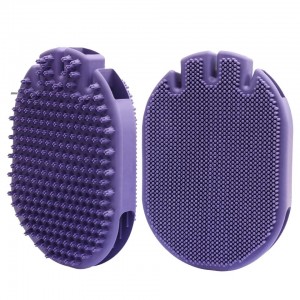 Brosse à gant de massage double face pour bain pour animaux de compagnie