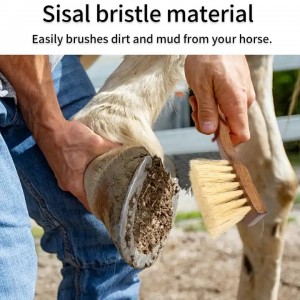 Durable Wooden Handle Soft Horse Hair Bristle Dandy Brush Horse Grooming Tools