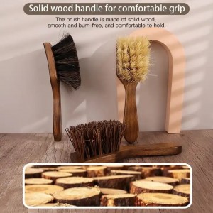 Durable Wooden Handle Soft Horse Hair Bristle Dandy Brush Horse Grooming Tools