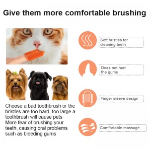 ECO-friendly 360 Degree Soft TPR Pet Finger Toothbrush for Dog Teeth Cleaning