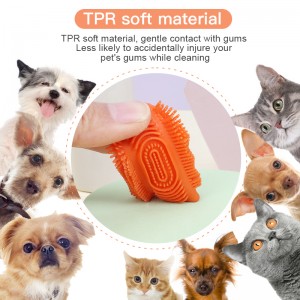 ECO-friendly 360 Degree Soft TPR Pet Finger Toothbrush for Dog Teeth Cleaning