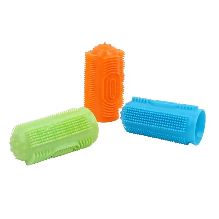 ECO-friendly 360 Degree Soft TPR Pet Finger Toothbrush for Dog Teeth Cleaning