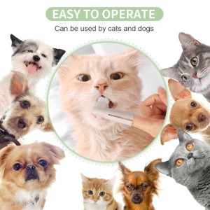 Eco Friendly Soft Nylon Bristle Dog Finger Tooth Brush Biodegradable Double Head 360 Wheat Straw Cat Pet Tootnbrush