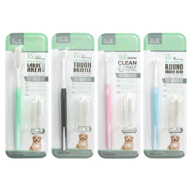 Eight Types Heads 2 In 1 Pet Dental Care Set ng Toothbrush ng Cat Dog