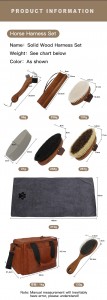 Equestrian Professional Equipment Wooden Horse Grooming Set Tool Horse Brush Horse Grooming Kit