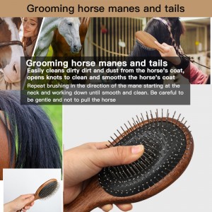 Equestrian Professional Equipment Wooden Horse Grooming Set Tool Horse Brush Horse Grooming Kit