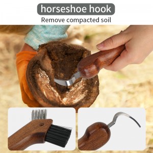 Equestrian Professional Equipment Wooden Horse Grooming Set Tool Horse Brush Horse Grooming Kit