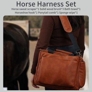 Equestrian Professional Equipment Wooden Horse Grooming Set Tool Horse Brush Horse Grooming Kit