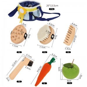 Factory Customization Equestrian Equipment Pet Wooden Horse Grooming Set Horse Tail Hair Brush Tool Kit with Toy