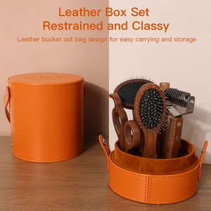 Factory Wholesale 5 in 1 Wooden Cat Grooming Set Pet Grooming Kit