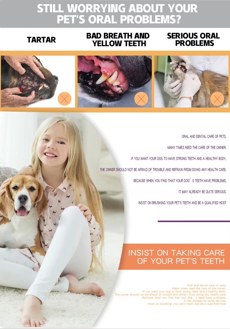 Factory Wholesale Blister Card Packaging 7 in 1 Cat Dental Care Dog Pet Toothbrush Set (10)