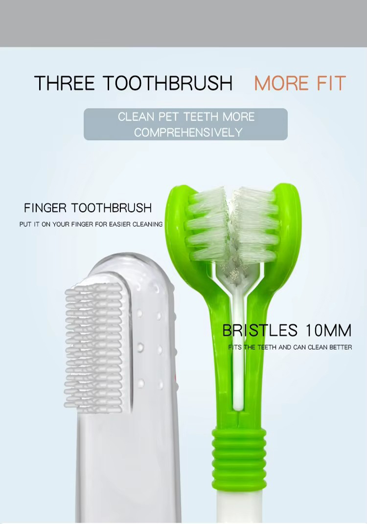 Factory Wholesale Blister Card Packaging 7 in 1 Cat Dental Care Dog Pet Toothbrush Set (11)