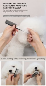 Factory Wholesale Custom Logo Black Metal Cat Hair Comb Stainless Steel Dog Pet Grooming Flea Comb