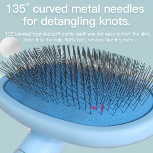 Factory Wholesale Custom Logo Cat Pin Hair Brush Dog Pet Grooming Slicker Brush Massage Brush