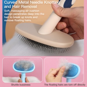 Factory Wholesale Custom Logo Cat Pin Hair Brush Dog Pet Grooming Slicker Brush Massage Brush
