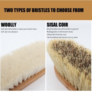 Factory Wholesale Custom Logo Coconut Fiber Sisal Wool Wooden Horse Grooming Brush