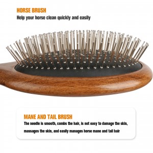 Factory Wholesale Custom Logo Horse Care Products Wooden Horse Mane Tail Brush Horse Grooming Brush