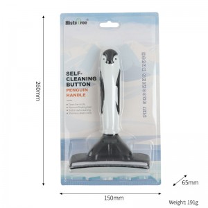 Penguin Handle Self Cleaning Animal Hair Brush Deshedding Tool