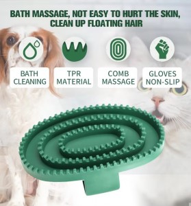 Factory Wholesale Custom Logo Rubber Cleaning Bath Brush Horse Curry Comb