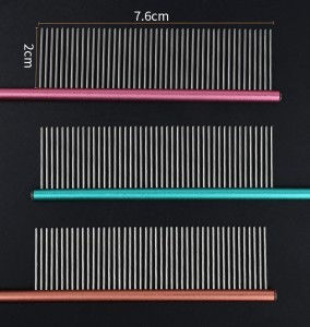 Factory Wholesale Custom Logo Stainless Steel Cat Pin Hair Comb Metal Dog Pet Grooming Comb