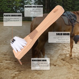 Factory Wholesale Custom Logo Wooden Horse Brush Horse Hoof Pick