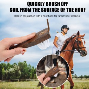 Factory Wholesale Custom Logo Wooden Horse Brush Horse Hoof Pick