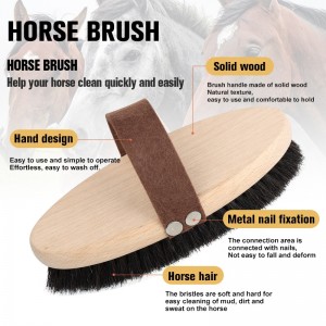 Factory Wholesale Custom Logo Wooden Horse Grooming Brushes