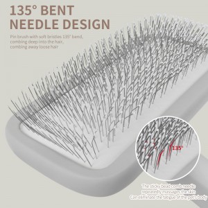 Factory Wholesale Custom Logo Wooden Pet Grooming Brush Metal Long Pin Slicker Brush for Dogs and Cats