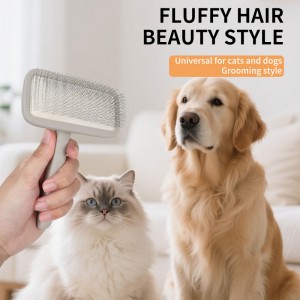 Factory Wholesale Custom Logo Wooden Pet Grooming Brush Metal Long Pin Slicker Brush for Dogs and Cats