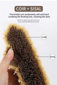 Factory Wholesale Custom Logo Wooden Sisal Horse Grooming Brush