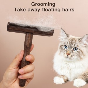 Factory Wholesale Upscale Wood Cat Needle Hair Brush Dog Pet Deshedding Dematting Grooming Brush