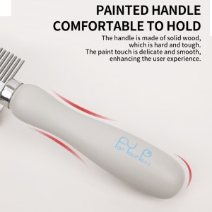 Factory Wholesale Upscale Wood Handle Cat Hair Grooming Brush Pet Dog Undercoat Rake Brush