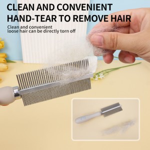 Factory Wholesale Upscale Wood Handle Cat Hair Grooming Brush Pet Dog Undercoat Rake Brush