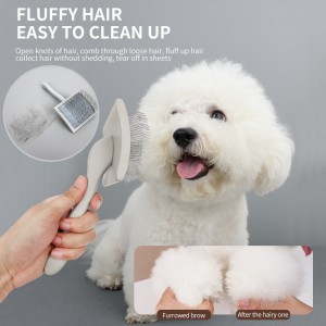 Factory Wholesale Wooden Pet Wire Grooming Brush Metal Long Pin Slicker Brush for Dogs and Cats