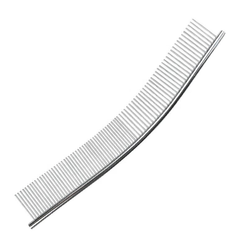 Features Curved Metal Pet Comb