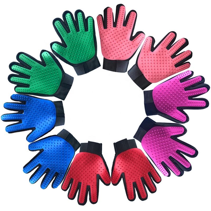 Five Finger Pet removedor de pelo Guantes Cat Dog Grooming Glove