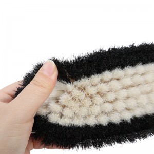Free Customization Logo Wooden Dry Body Brush Soft Touch Wool Horse Bristle Horse Grooming Brush
