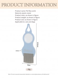 Pang-alis ng Kuto sa Ulo ng Flea Nits Hair Comb na may Magnifier, Fine Metal Teeth Tool para sa Mga Aso Pusa Alagang Hayop Pag-aayos at Pagtanggal ng Tao