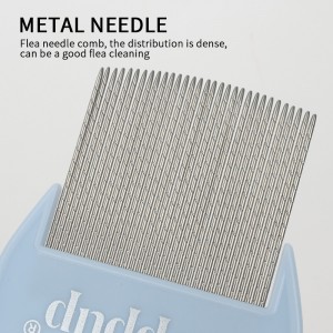 Pang-alis ng Kuto sa Ulo ng Flea Nits Hair Comb na may Magnifier, Fine Metal Teeth Tool para sa Mga Aso Pusa Alagang Hayop Pag-aayos at Pagtanggal ng Tao