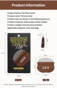 High Quality Pet Dog and Cat Dry Wooden De-scratching and Knotting Pin Lice Comb Face Hair Flea Brush and Comb