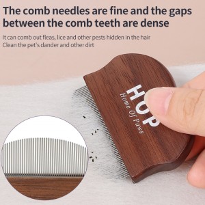 High Quality Pet Dog and Cat Dry Wooden De-scratching and Knotting Pin Lice Comb Face Hair Flea Brush and Comb