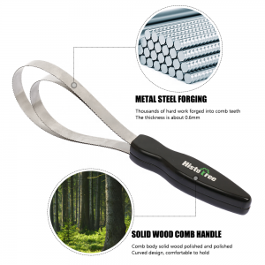 Horse Hair Tail Brush Stainless Steel Horse Grooming Brush Horse Water Sweat Scraper