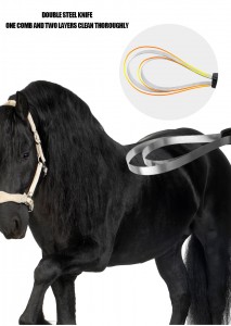 Horse Hair Tail Brush Stainless Steel Horse Grooming Brush Horse Water Sweat Scraper