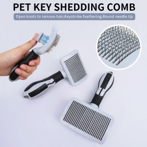 Hot Selling Dog Brush Pet Comb Cat Grooming Slicker Brush Double Sided Undercoat Rake Open Knot Comb Pet Hair Removal Tools