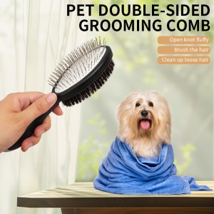 Hot Selling Dog Brush Pet Comb Cat Grooming Slicker Brush Double Sided Undercoat Rake Open Knot Comb Pet Hair Removal Tools